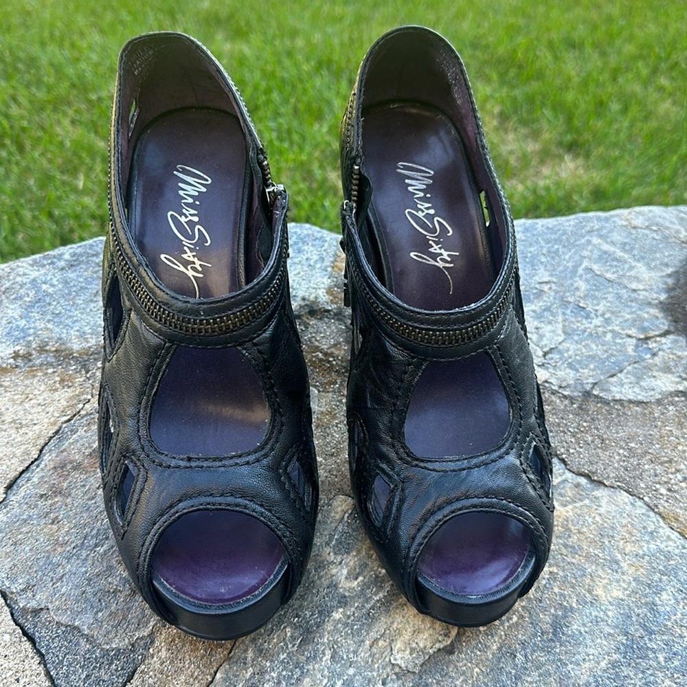 Miss Sixty Leather Cutout Bootie